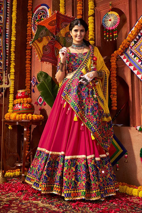 Traditional Mirror Work Chaniya Choli Set for Navratri