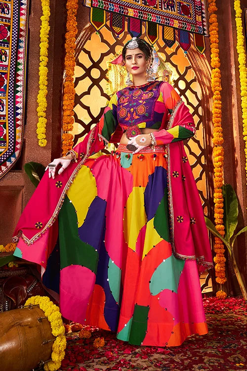 Traditional Mirror Chaniya Choli for Navratri Garba