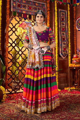Colorful Mirror Work Chaniya Choli Set for Navratri Special