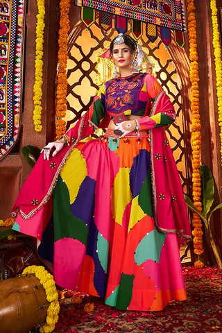 Traditional Mirror Chaniya Choli for Navratri Garba