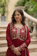 Sequins Multi Embroidered Work Anarkali Gown
