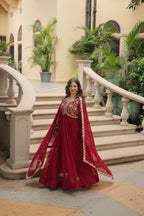 Sequins Multi Embroidered Work Anarkali Gown
