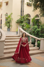 Sequins Multi Embroidered Work Anarkali Gown
