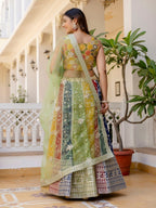 Grand Faux Georgette Designer Multicolor Lehenga Set with Net Dupatta
