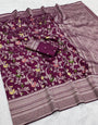Hypnotic Wine Pashmina Saree With Beleaguer Blouse Piece