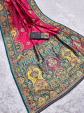 Panache Dark Pink Pashmina Saree With Incomparable Blouse Piece