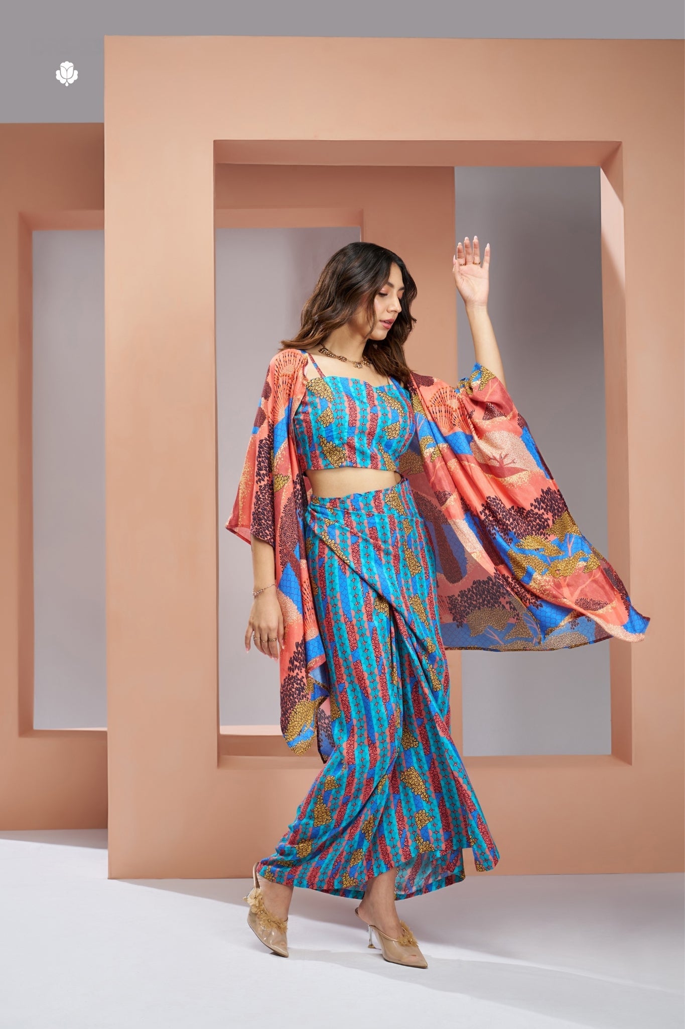 Aqua Blue Pure Muslin Silk Designer 3 Piece Set For Women