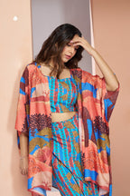 Aqua Blue Pure Muslin Silk Designer 3 Piece Set For Women