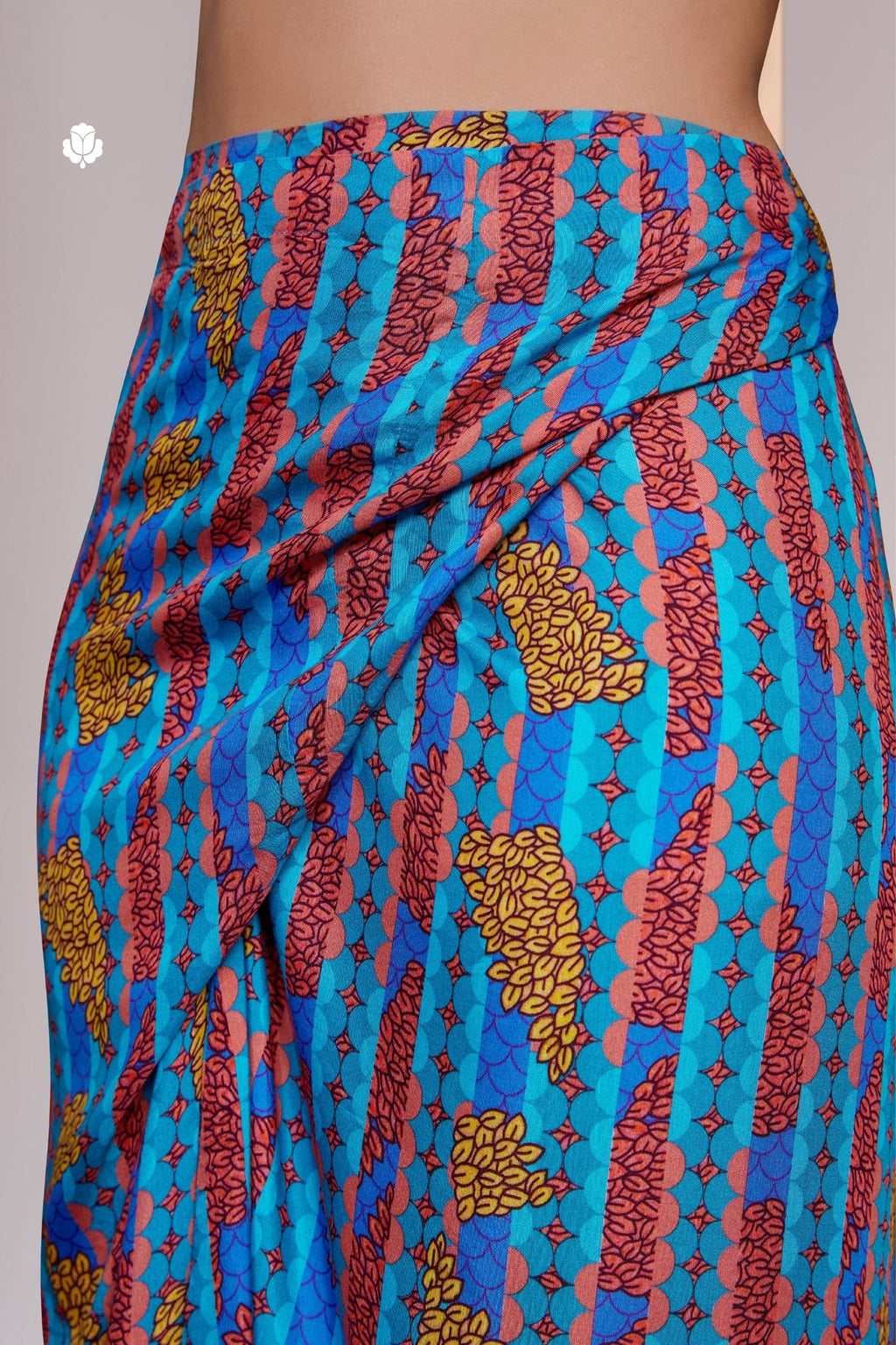 Aqua Blue Pure Muslin Silk Designer 3 Piece Set For Women