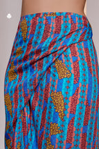 Aqua Blue Pure Muslin Silk Designer 3 Piece Set For Women