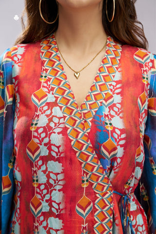 Luxury Muslin Silk Navy Blue Co Ord Set For Women