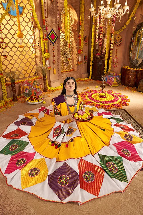 Mustard Yellow Ready to Wear Chaniya Choli for Navratri