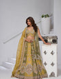Musturd Ethereal Harmony Double Layered Dupatta Bridal Lehenga