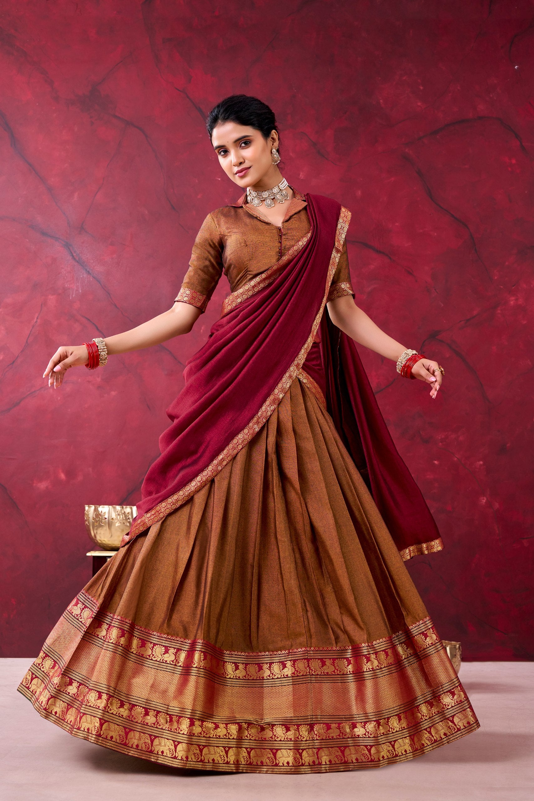 Classic Narayan Pet Cotton Zari Work Lehenga Choli For Women
