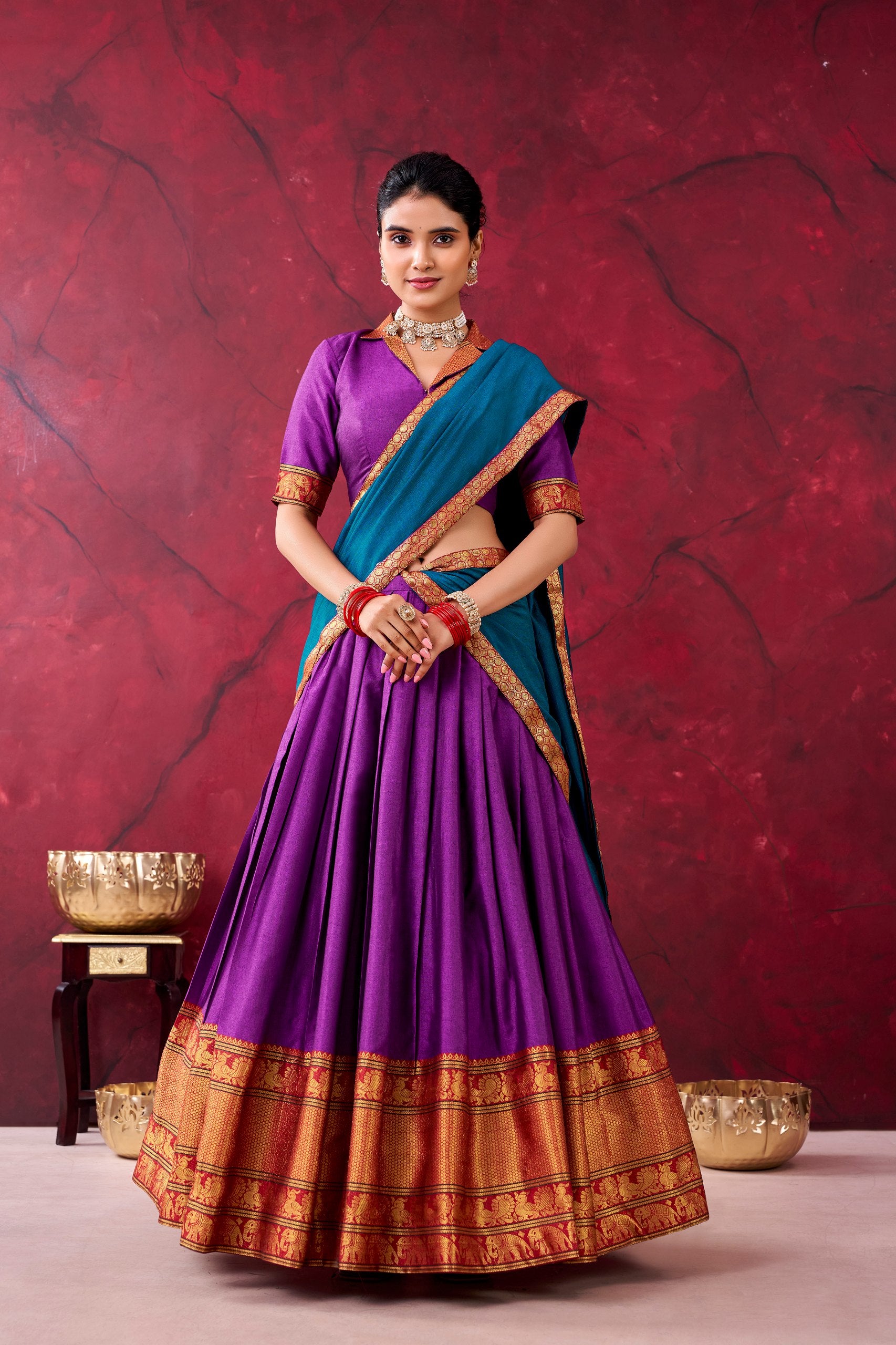 Classic Narayan Pet Cotton Zari Work Lehenga Choli For Women
