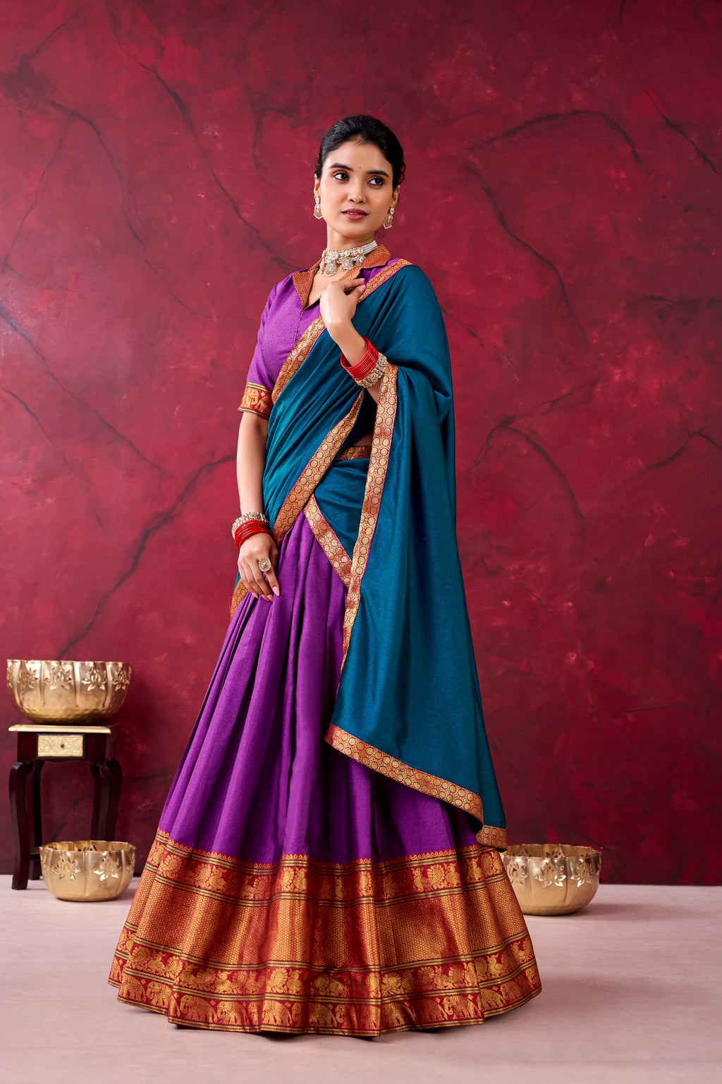 Classic Narayan Pet Cotton Zari Work Lehenga Choli For Women
