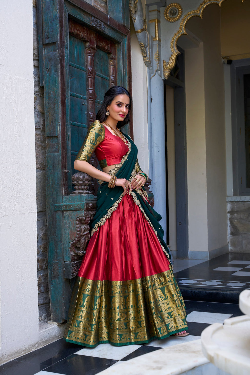 Festive Wear Narayan Pattu Designer Lehenga Set for Women
