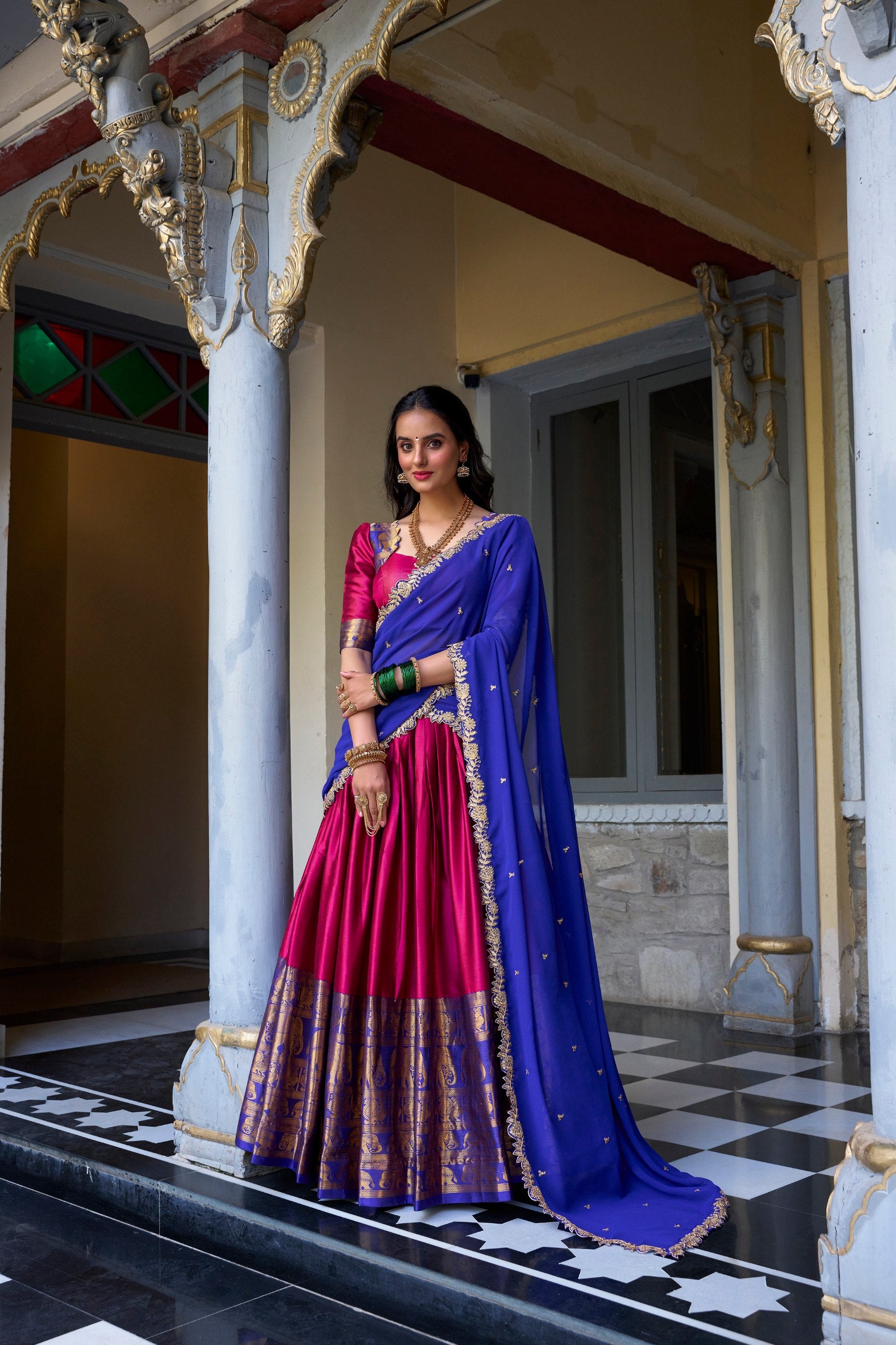 Festive Wear Narayan Pattu Designer Lehenga Set for Women
