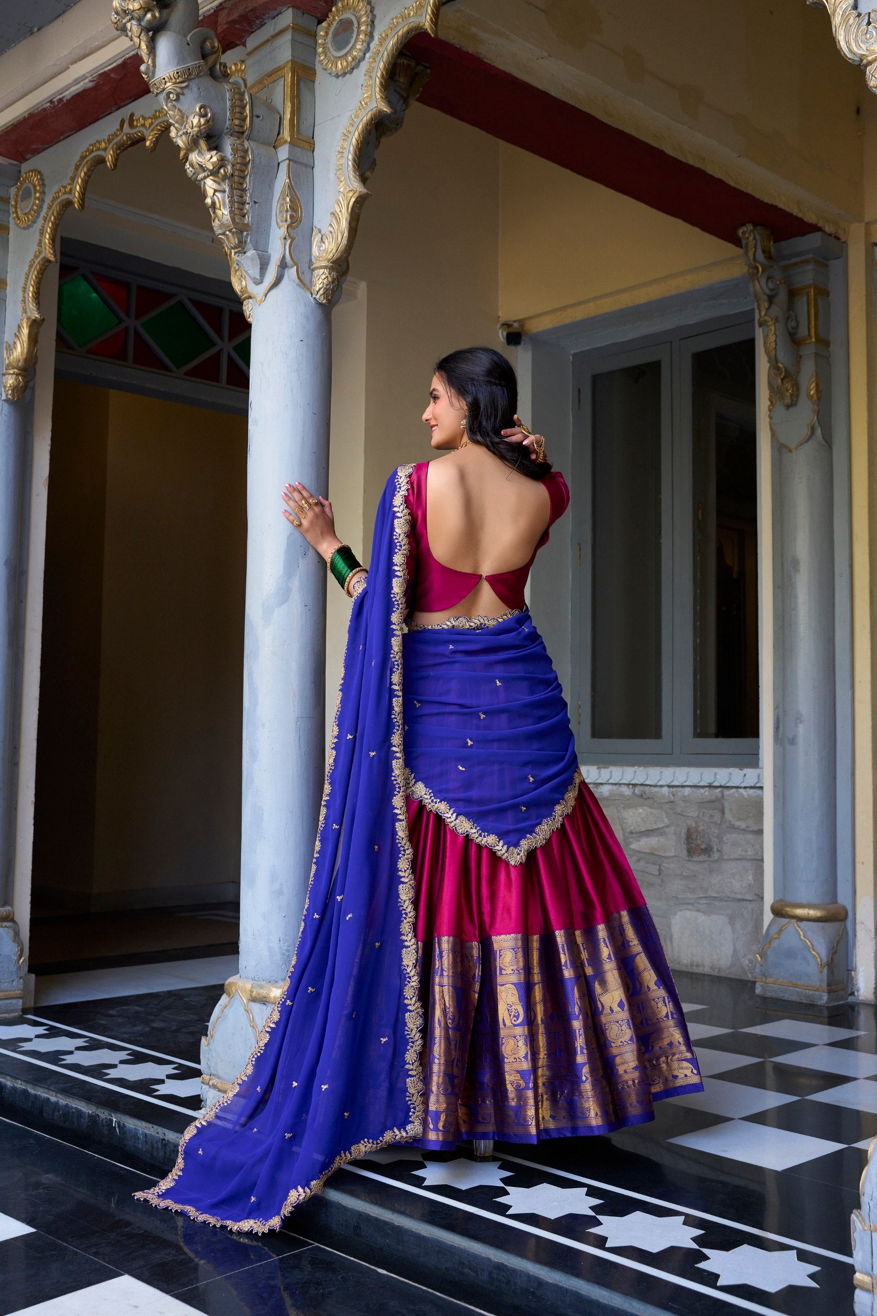 Festive Wear Narayan Pattu Designer Lehenga Set for Women
