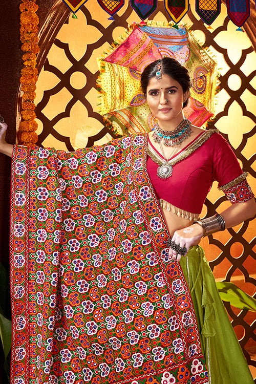 Fluorescent Green Chaniya Choli for Dandiya Nights