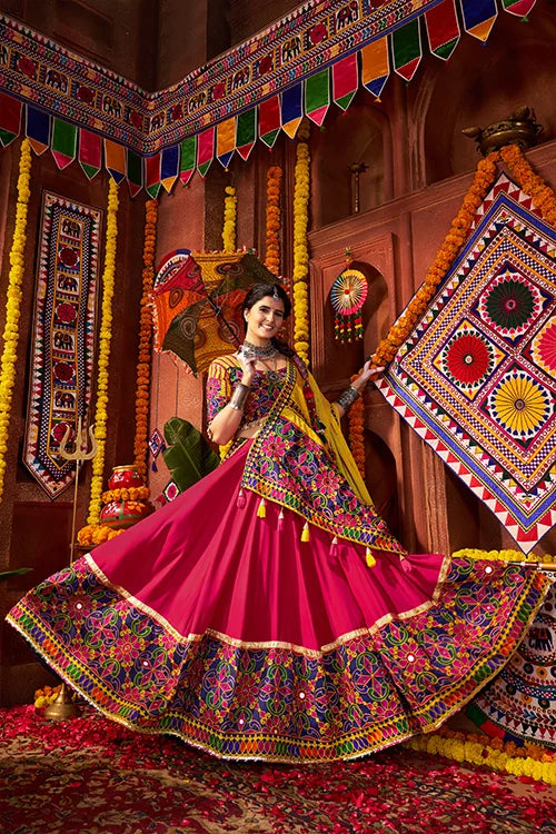 Traditional Mirror Work Chaniya Choli Set for Navratri