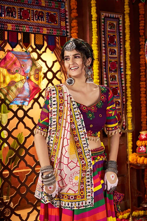 Colorful Mirror Work Chaniya Choli Set for Navratri Special
