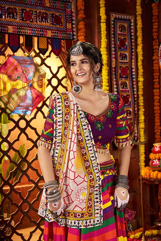 Colorful Mirror Work Chaniya Choli Set for Navratri Special