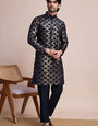 Elegant Navy Blue Color Silk Kurta with Heavy Thread & Hand Work