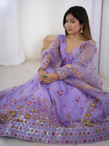 Premium Soft Net with Coding Dori with Thread & Sequence work Lehenga Choli Set
