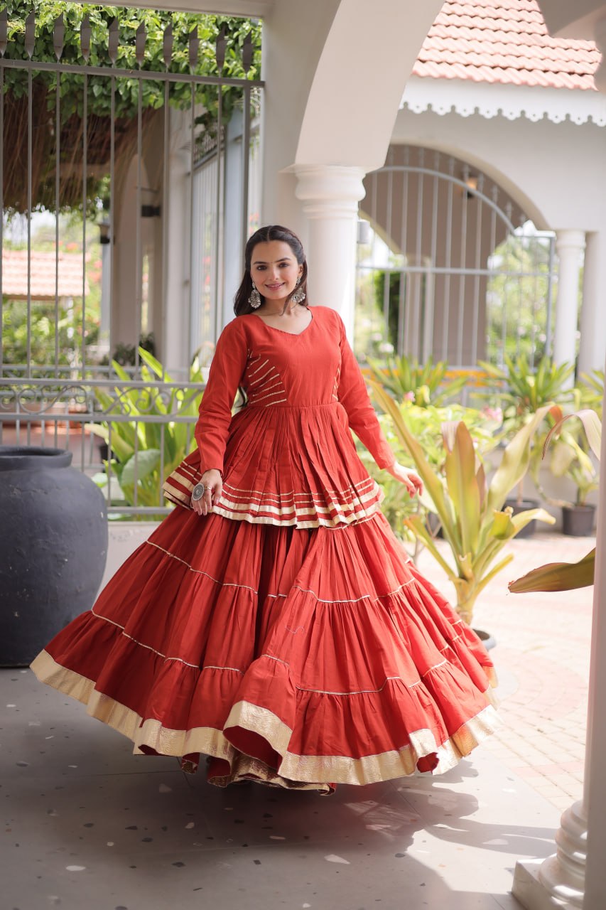 Noorani Cora Cotton Frill Lehenga Collection For Women
