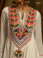 Off White Mul Cotton Gown Set | Tulip Designer
