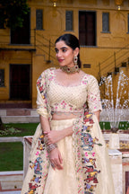Off White Raspberry Sequins Tread Embroidery Perfect Festive Twirls Lehenga Choli
