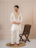 Off White Crush Kurta For Men | Tulip Designer

