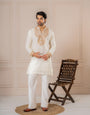 Off White Crush Kurta For Men | Tulip Designer