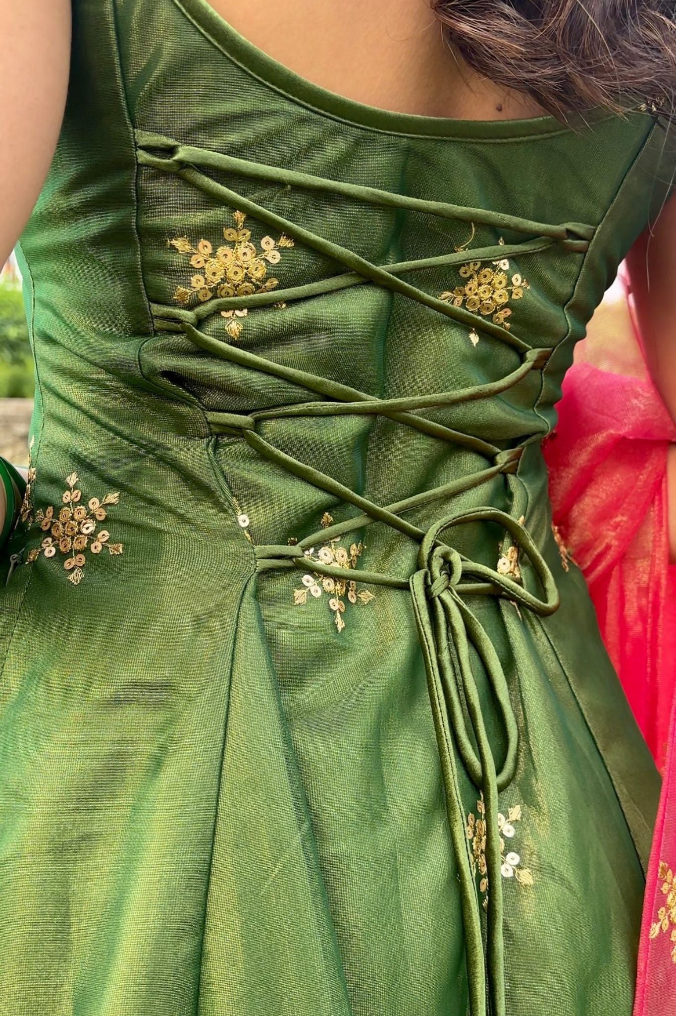 Olive Green Zari And Sequins Embellished Luxury Pant Style Suit Set