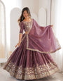 Royal Onion Shimmer Silk Thread Sequence Work Lehenga Choli Set