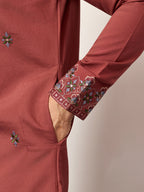 Luxury Royal Look Orange Kurta with Dupatta for Mens Collection