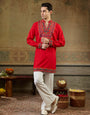 Orange Rayon Embroidery Thread Kurta Set | Tulip Designer