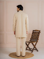 Attractive Cream Armani Beads Kurta Set | Tulip Designer