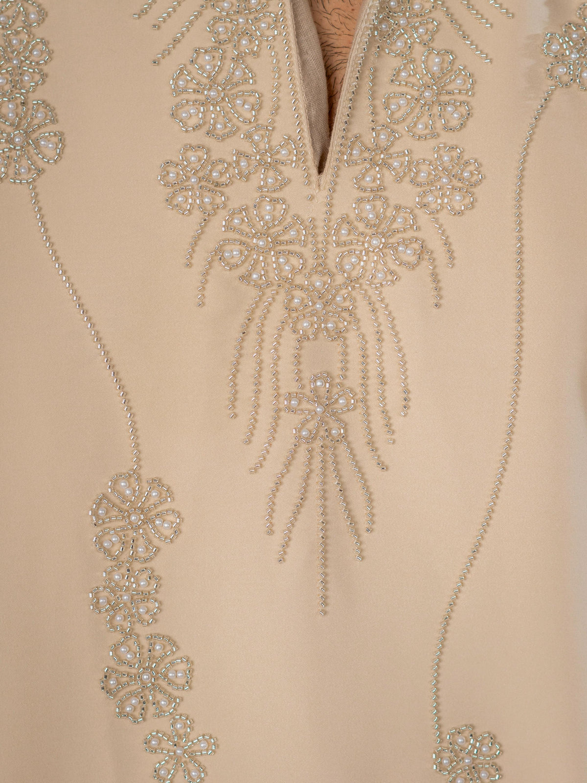 Attractive Cream Armani Beads Kurta Set | Tulip Designer