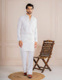 Elegant White Armani Beads  Kurta Set | Tulip Designer