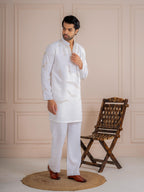 Elegant White Armani Beads  Kurta Set | Tulip Designer