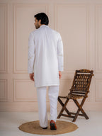 Elegant White Armani Beads  Kurta Set | Tulip Designer