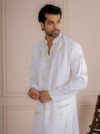 Elegant White Armani Beads  Kurta Set | Tulip Designer