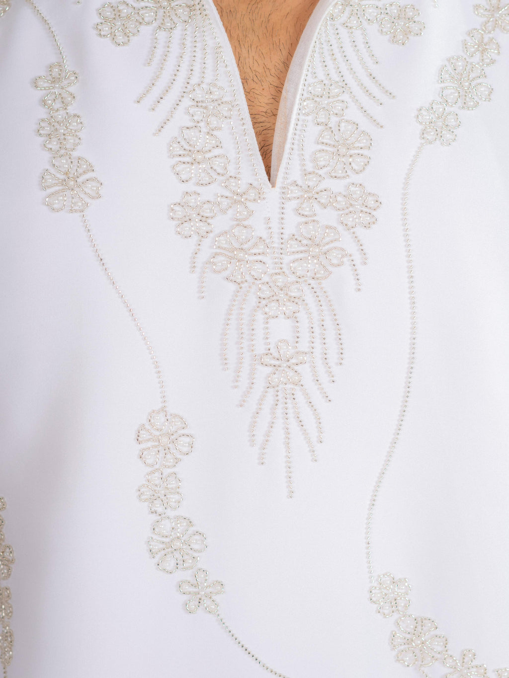 Elegant White Armani Beads  Kurta Set | Tulip Designer