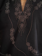 Black Japanese Armani Beads Kurta Set | Tulip Designer