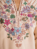 Cream Armani Thread Sequence Kurta For Men| Tulip Designer