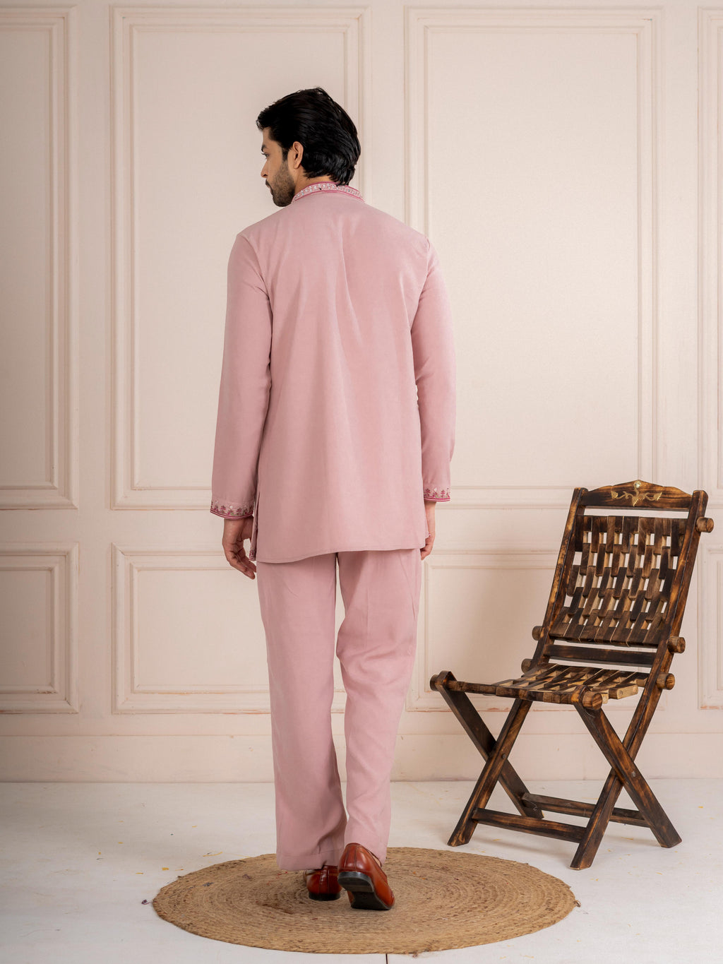 Pink Armani Thread Mirror Kurta Dupatta Set | Tulip Designer