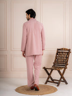 Pink Armani Thread Mirror Kurta Dupatta Set | Tulip Designer