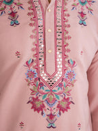 Pink Armani Thread Mirror Kurta Dupatta Set | Tulip Designer